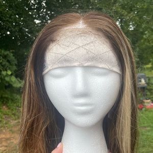 caramel honey blonde straight wig 13x4 lace 20 inch 180% density medium cap